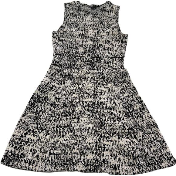 Theory Dress Womens Small Black White Alancy C Tweedscape Sleeveless Fit Flare - Picture 1 of 9